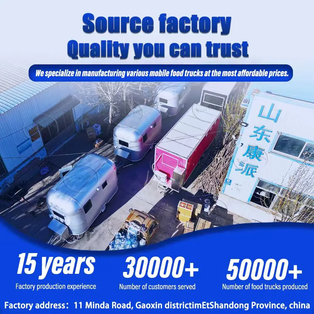 outdoor food trailer silver gray dual wheel structure with side serving window catering truck mobile kitchen trailer outdoor food trailer silver gray dual wheel structure with side serving window catering truck mobile kitchen trailer