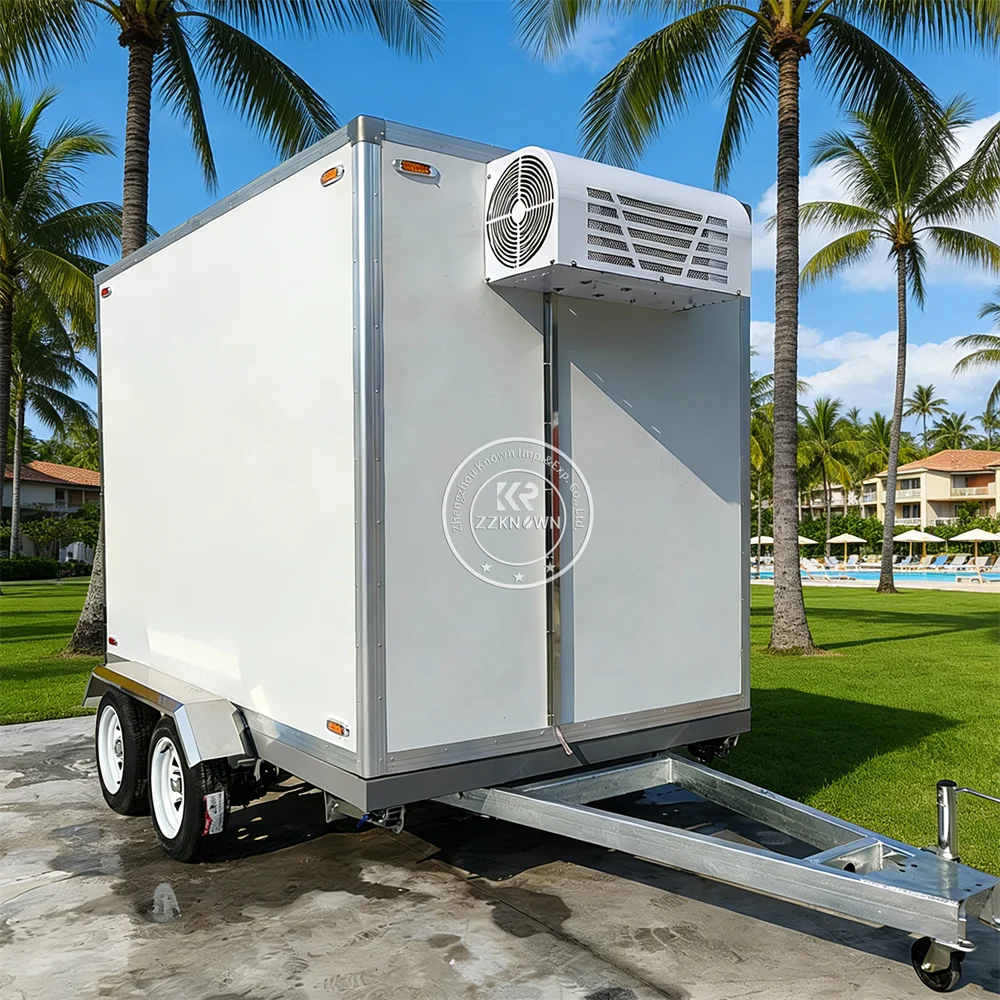mobile cold storage refrigerated trailer truck portable chilled storage reefer trailer with insulated cargo body mobile cold storage refrigerated trailer truck portable chilled storage reefer trailer with insulated cargo body