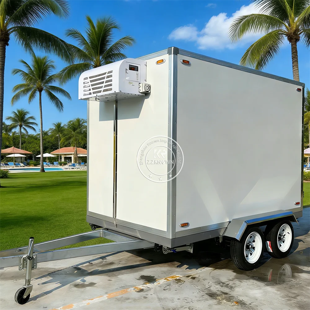 mobile cold storage refrigerated trailer truck portable chilled storage reefer trailer with insulated cargo body mobile cold storage refrigerated trailer truck portable chilled storage reefer trailer with insulated cargo body